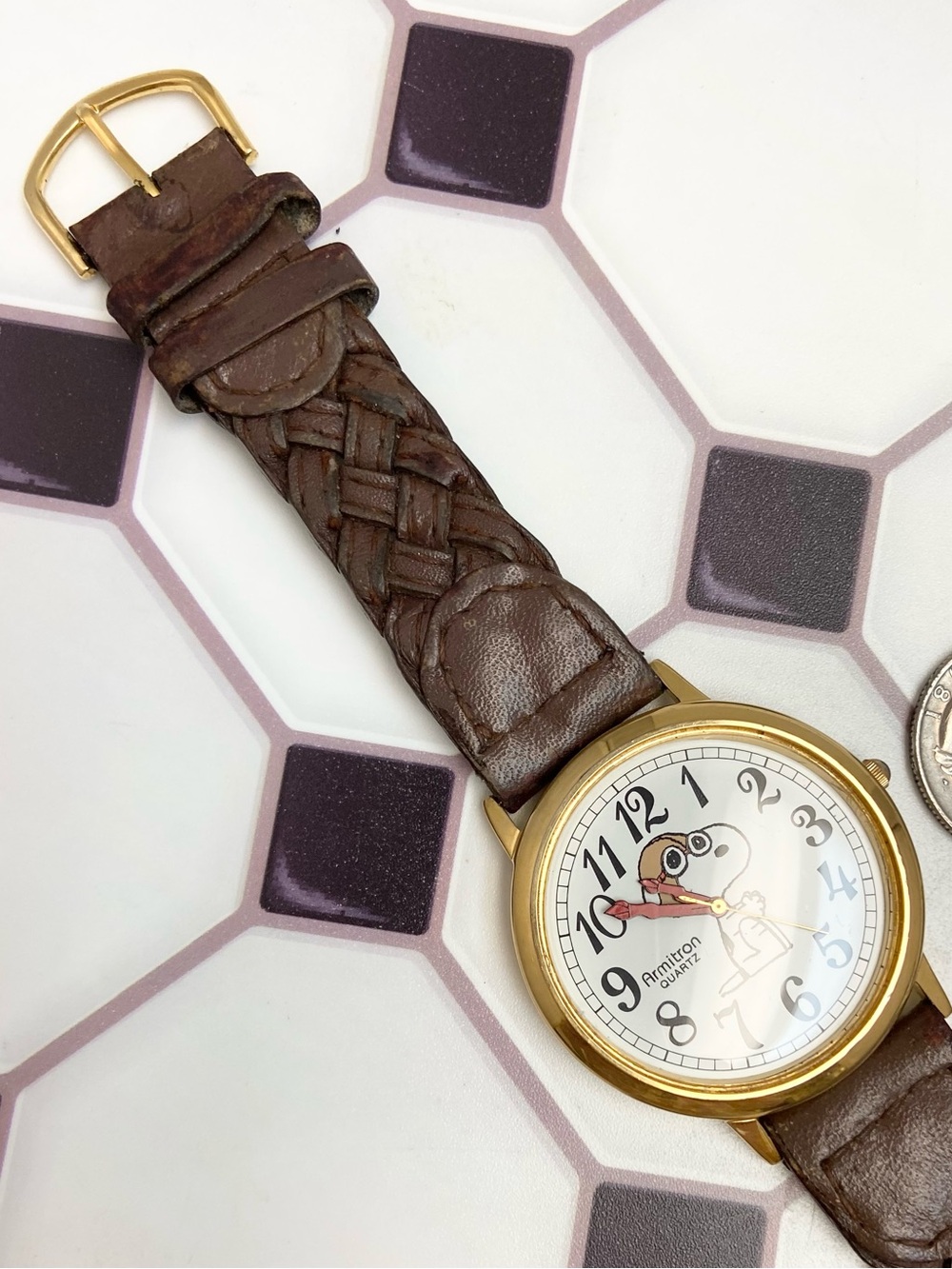 RARE Vintage Peanuts x Armitron Snoopy Red Baron The Flying Ace Unisex Watch - Picture 13 of 16